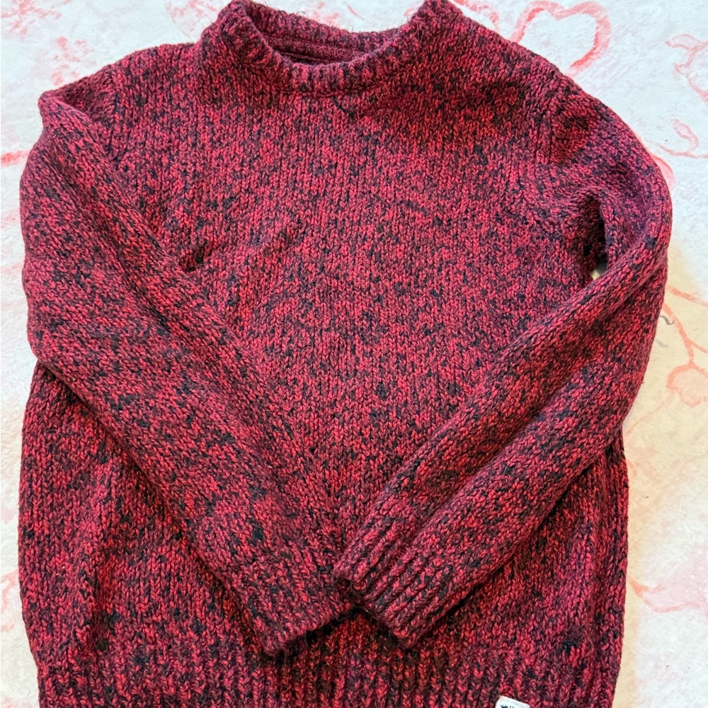 Cozy Marled Red & Black Knit Sweater